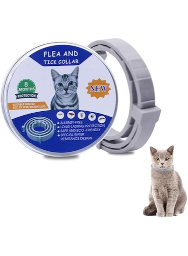 ELECDON Cat Flea and Tick Collar, 8 Months Effective Protection - Adjustable Cat Flea Treatment Collar Waterproof for Cats Puppies
