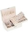 Bolivia's Jewelry Box Organizer for Women Girls, Travel Leather Storage Case, Large PU Leather Storage Box With Two Layers Display, Display Holder for Necklaces Earrings jewelry(White)