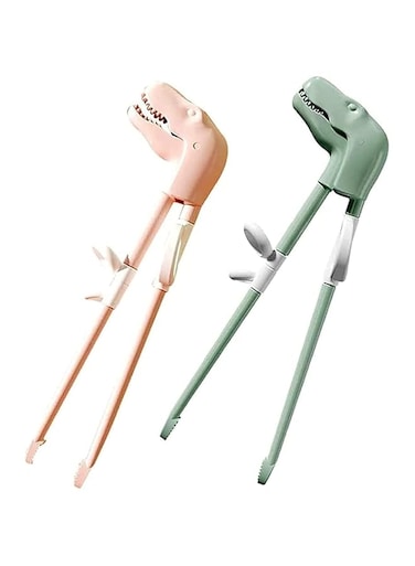 SYOSI 2Pcs, Dinosaur Children Learning Chopsticks Training Chopsticks Easy to Use Right Learning Chopsticks for Children Kids Beginners Baby Eating Practice Chopsticks
