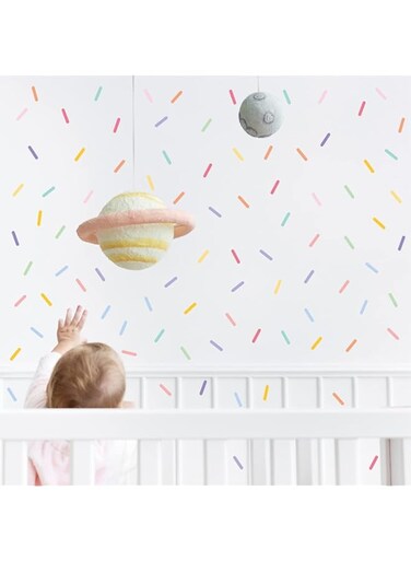 CELAENO 240pcs Confetti Strip Wall Decal Stickers for Kids Room Removable Confetti Sprinkle Wall Stickers for Nursery Boys Girls Bedroom DIY Decorations