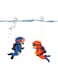2 Pcs Fish Tank Decorations, Cute Little Diver Aquarium Decoration Fish Tank Aquarium Diver Ornament Floating Aquarium Accessories Fish tank landscaping decorations(Orange, Blue)
