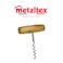 Metaltex Corkscrew with Single Mesh Rod &ndash; Wooden Handle &amp; Chromed Metal Body
