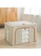 100L Opeings Clothes Storage Bin,Beige Large Storage Bag with Metal Frame,Oxford Fabric Storage Box,Foldable Storage Bin for Clothes,Clothing Storage Bin for Clothing,Blanket,Comforters,Bedding,Quilt