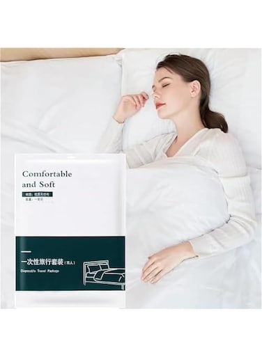 Travel 4 Bed Sheets Set Disposable for TravelDisposable Bed Sheets Quilt Cover and Pillow case Set for Hotel and TravelPortable Disposable SheetDisposable Bedding Set