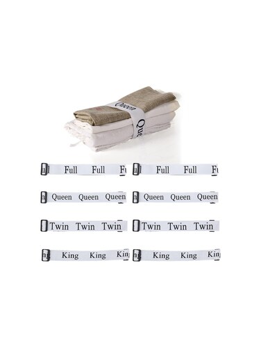 Adjustable Elastic Bed Sheet Organizer Bands Set for King, Full, Twin, and Queen Sizes - 8-Piece Storage Solution for Bedding and Pillow Cases - Perfect for Closet Organization.