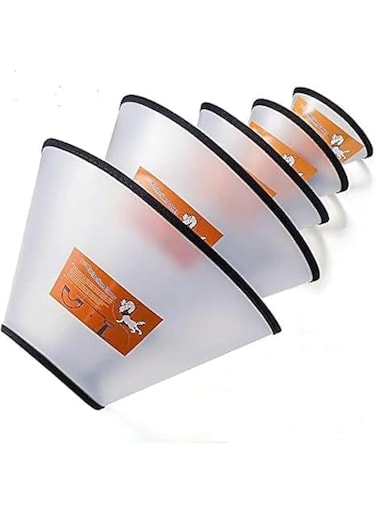 Fezep Dog Cone Collar, 5 PCS Adjustable Protective Collars for Pet Dog &amp; Cat, Recovery E-Collar Anti-Bite Lick Wound Healing, Soft Edge Neck Cone for Small/Medium/Large Dog
