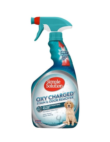 Simple Solution Oxy Charged Pet Stain &amp; Odor Remover 945ml   Powerful Oxygen Carpet &amp; Upholstery Cleaner for Dog &amp; Cat Urine