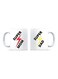 2-Piece Super Mom And Dad Printed Mug Set White/Black/Red