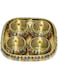 Quesera&reg; Storage Box Great for serving Snacks,Dates,Halwa, Sweets, Storage Containers, Storage Brass Containers (4 BOWLS &amp; TRAY-20CM)