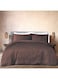 COLLECTION Stripe Single COFFE Brown Duvet Cover set with Single Pillow Case 160x220 cm