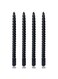 THE WHITE SHOP 4pcs,Taper Candles,Blue Metal Style Taper Candles,10 inch Spiral Candlesticks,Clean Burning Candle Sticks (Color : BLACK)
