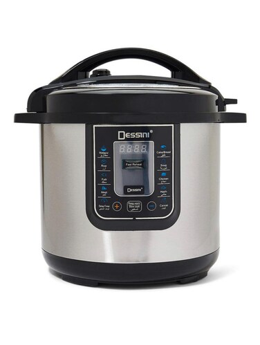 Dessini 9 In 1 Multi Use Digital Electric Pressure Cooker, 12L, 1500W, Silver/Black