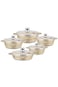 10-Piece Granite Coating Non-Stick Cookware Set Includes 1 x 20cm, 24cm, 28cm, 32c, casserole with lids, 28cm shallow casserole with lid Beige