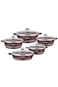 10-Piece Granite Coating Non-Stick Cookware Set Includes 1 x 20cm, 24cm, 28cm, 32c, casserole with lids, 28cm shallow casserole with lid brown