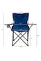 Dessini Foldable Camping Chair /Picnic Chair/Beach Chair/Out Door Chair Hand Support With Cup Holder With Carry Bag (Blue)