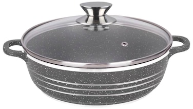 Dessini non stick Granite fry pan 32Cm Grey - Pfoa Free Oven Safe-Multi Layer