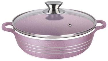 Dessini non stick Granite fry pan 36Cm Purple - Pfoa Free Oven Safe-Multi Layer