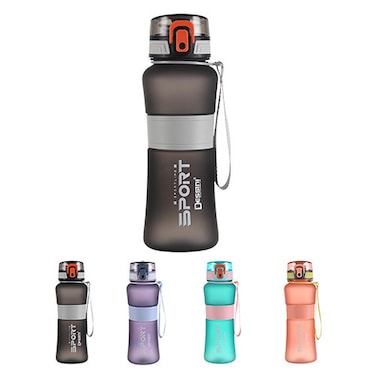 Sports 650ml Water Bottle, BPA Free, Leak Proof  For Sport ,Fitness, Gym , Picnic,  100black