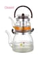 Dessini Glass Heat Resistant Teapot , Borosilicate Tea Kettle with Removable Infuser Strainer 600ml + 2200ml teapot KD510