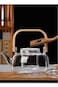 Dessini 1000ml Glass Teapot with glass filter , Borosilicate Tea Kettle with Bambo handle Stovetop KD530