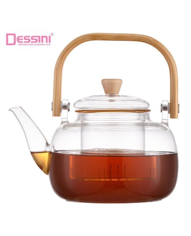 Dessini 1000ml Glass Teapot with glass filter and Bambo handle  KD530