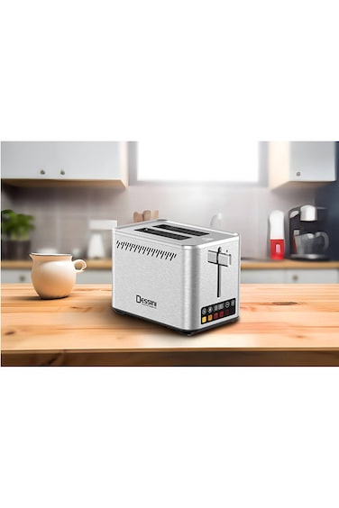 Dessini digital Toaster, 2-Slice With Intuitive Touch-screen Display, 900W, Stainless Steel, Dual-Side Heating, 7 Browning Levels ST9000  Silver