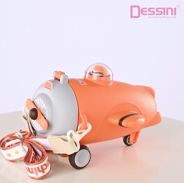 Dessini 550ml kids water bottle 800grey/orange
