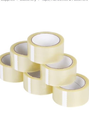 Dessini 6 Roll Strong Heavy Duty Clear Packing Tape, 2 Inches x 50 Yards