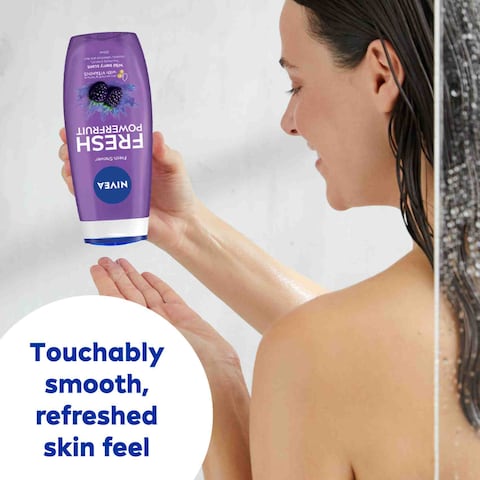 NIVEA Shower Gel Body Wash Fresh Powerfruit Antioxidants Blueberry Scent 250ml