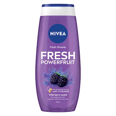 NIVEA Shower Gel Body Wash Fresh Powerfruit Antioxidants Blueberry Scent 250ml