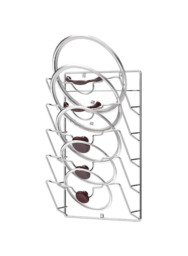 Simple Houseware Wall Door Mounted Pot Lid Rack, Chrome Finish
