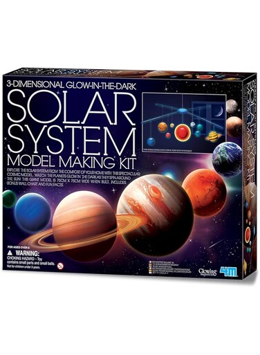 4M 4M-00-05520 3D Glow In The Dark Solar System Mobile Making Kit; Fun Science Kit Educational Toys