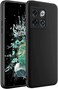 Muzz Silicone Case for Oneplus 10T / Oneplus Ace Pro, Liquid Gel Rubber Bumper Case with Soft Microfiber Lining Cushion Slim Hard Shell Shockproof Protective Cover for Oneplus 10T / Ace Pro (Black)