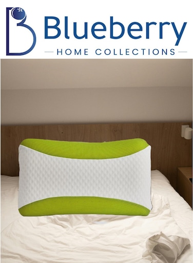 Aloe Vera Infused Memory Foam Pillow   Hypoallergenic &amp; Breathable   Removable cover - 60x40x12cm
