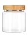 MOLADRI 480ML/16Oz Clear Cute Glass Storage Canister Holder with Airtight Bamboo Lid, Modern Decorative Small Container Jar for Coffee, Spice, Candy, Salt, Cookie, Condiment, Pepper, Sugar