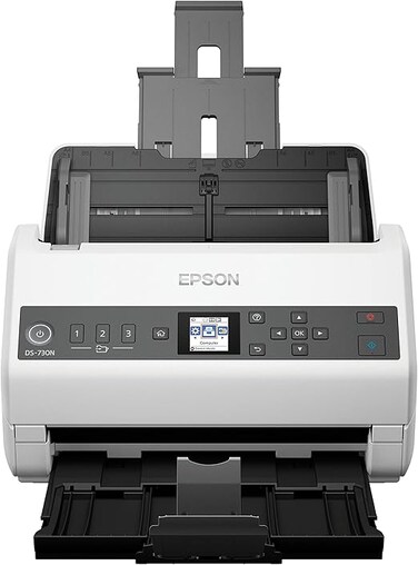 Epson DS-730N Network Color Document Scanner, 100-page Auto Document Feeder (ADF), Duplex Scanning   100-Page Auto Document Feeder Duplex Scanning Technology Desktop Scanner for Computers Laptops and Office Use