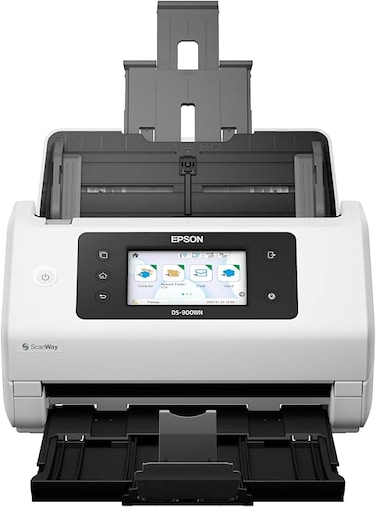 Epson DS-900WN EdgeLink High-Speed Wireless Network Color Document Scanner with Duplex Scanning, PC-Free Scanning, 100-page Auto Document Feeder (ADF) and 4.3" Color Touchscreen   Duplex Auto Feed 70 ppm 100-Sheet ADF 4.3 in Touchscreen for Computers and Laptops