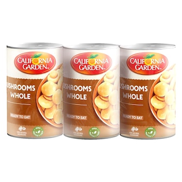 California Garden Whole Mushrooms, 425g Pack of 3