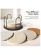Set of 8 for Drinks, Beer, Coffee, Cotton Woven 4 Colors Absorbent Coaster with Holder