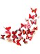 FOVSHNG 24PCS 3D Butterfly Wall Decor Butterflies Decals Removable Butterfly Wall Stickers for Girls Kids Bedroom and Room Decoration Mural Red