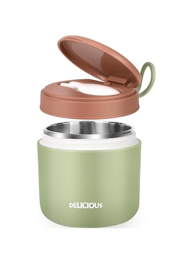 U-HOOME Insulated Food Container for Kids Adult-15Oz,Stainless Steel Vacuum Insulated Kids Food Jar with Spoon, Leak Proof Lunch Box Soup Thermos Containers Drinking Cup for School Office Work Travel