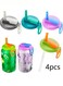 Reusable Soda Can Lids with Silicone Straws &acirc;&euro;&ldquo; BPA-Free Colorful Can Covers &acirc;&euro;&ldquo; Fits Standard Cans for Soda, Juice, Beer &acirc;&euro;&ldquo; Leakproof and Dishwasher Safe