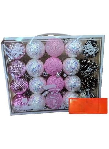 Festive Lights: Multi-Coloured Christmas D&eacute;cor with Snow Pine Cone, 5cm - Pack of 20, Enchanting Holiday Ornaments