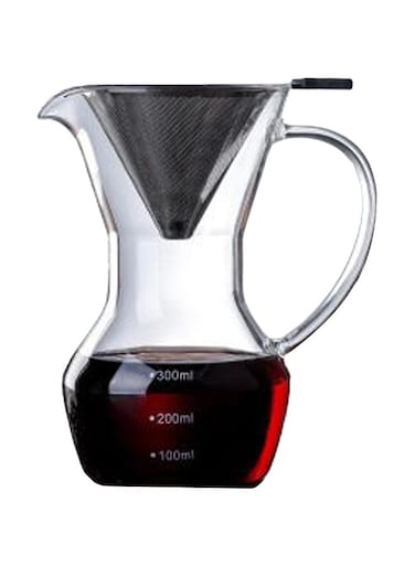 Coffee Kettle With Filter Drip Slow Brew Clear 300ml