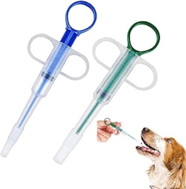 VELEGO 2 Pack Pet Feeding Dispenser Dog Pill Dispenser Pet Piller Gun Dog Pill Shooter with Soft Tip Medical Feeding Tool Kit for Cats Dogs Small Animals - Green&amp;Blue