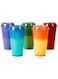 KASTWAVE Reusable Color Changing Coffee Cups, 5 Pcs 16 oz/473 ml Plastic Cups with Lids, Quality &amp; Splash-Proof Water Travel Cup for Coffee Mug with Lid to Go Coffee Cups for Hot and Cold Drinks
