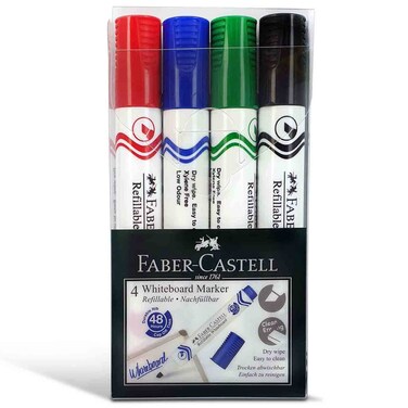 Faber-Castell Whiteboard Marker Chisel Set, 4 PCS