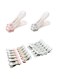 Oasisgalore 24 Pack Traceless Plastic Clothespins,Clothes Pins Hanging Clips for Laundry,Cute Chip Clips, Food Bag Clips with Strong Grip for Snack Coffee Chips Storage(Cat Paw Pattern,Pink&amp;Grey)