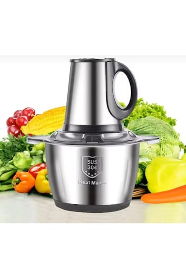 3 lt elektrikli paslanmaz &ccedil;elik kollu meyve sebze kıyma doğrayıcı blender