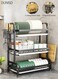 3 Tier Dish Drying Rack Large Capacity Metal Dish Rack with Drainboard Utensil Holder Cutting Board Holder &amp; Hooks Rustproof Kitchen Counter Organizer for Plates, Cups, Utensils